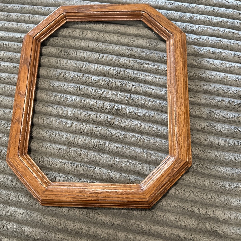 Vintage Octagon Wooden Picture Frame Dark Oak